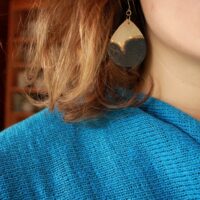 Jay-Frazer-Earring Jay Frazer Earring and Royal Blue Linen Cape.