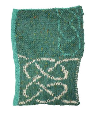 Spearmint Merino Wool & Linen Celtic Stole Swatch