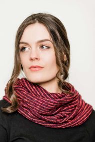 Raspberry Donegal Wool & Linen Snood