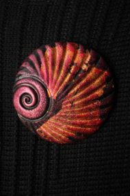Bordeaux Shell Brooch