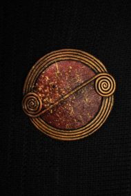 Bronze Scroll Brooch
