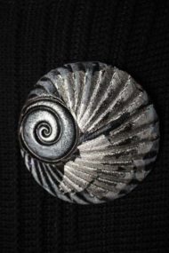Coal Shell Brooch