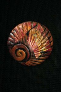 Mustard Shell Brooch