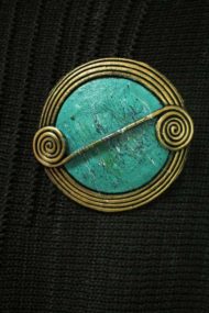 Spearmint Scroll Brooch