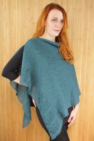 Dark Turquoise Linen Poncho