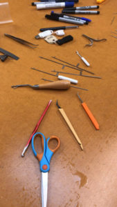 Cleaning tools at the studio
