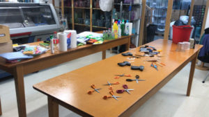 Cleaning tools at the studio