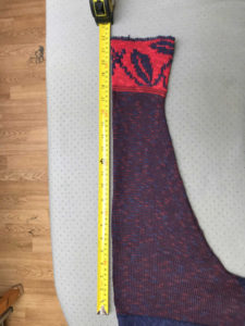Measuring the sleeve length of a garment