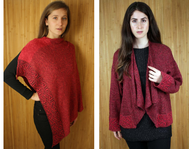Our Bordeaux Wallace shawl, linen cape & Montrose jacket