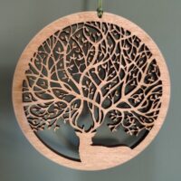 Wooden-Tree-Stag-wall-hanging A small wooden hanging of a Tree and Stag seamlessly blending into one.