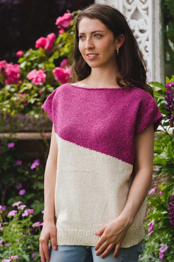 Ecru & Pink Silky Top