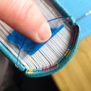 Headbands on leather binding