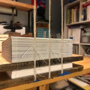Process - sewing on cords