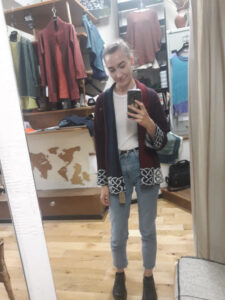 Becky in an early Skye Jacket