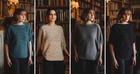 A Collection of Kite Tops in Spearmint, Oat, Sleet and Coal
