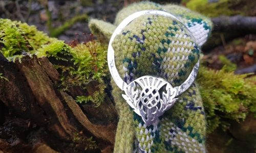 Made in Scotland Pewtermill Thistle Scarf Ring
