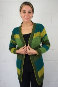 Fern Long Striped Marcia Cardigan