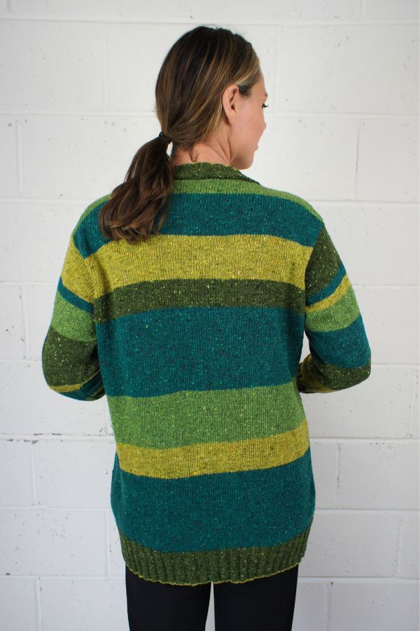 Fern Long Striped Marcia Cardigan