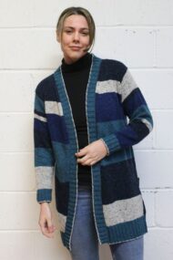 Marine Long Marcia Stripe Cardigan