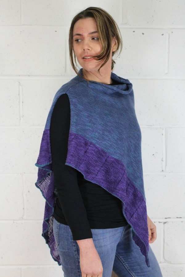 Thistle two tone linen cape