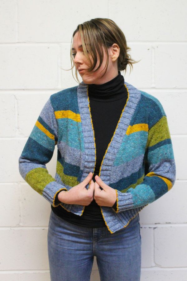 Atlantic Short Marcia Stripe Cardigan