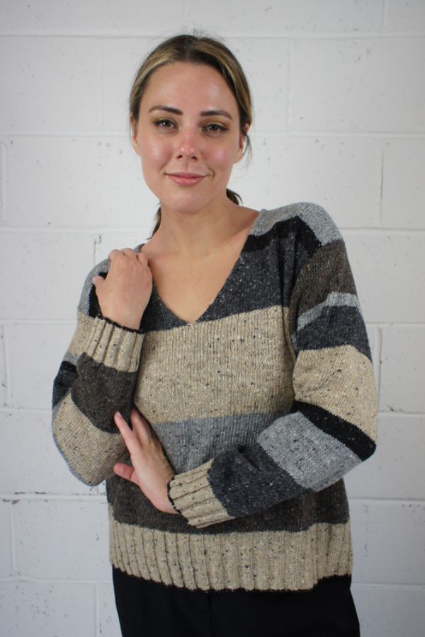 Stone V Neck Jumper