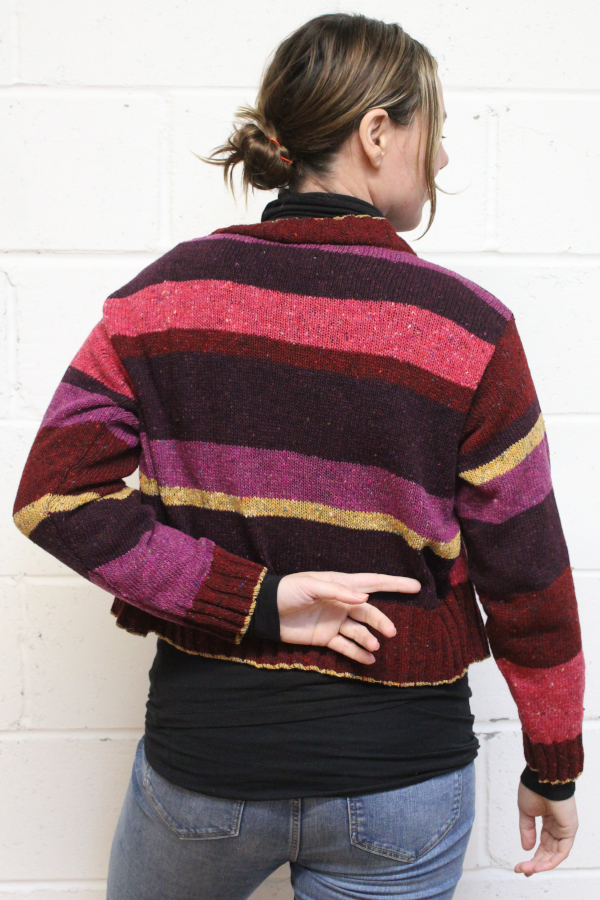 Mallow Striped Short Marcia Cardigan