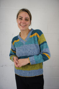 Striped Marcia V Neck