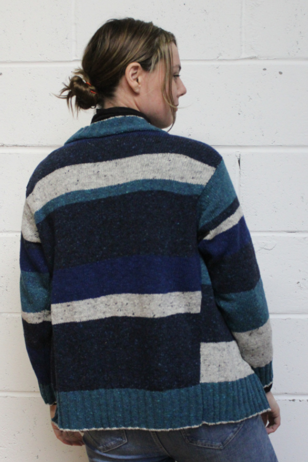Marine Striped Marcia Cardigan