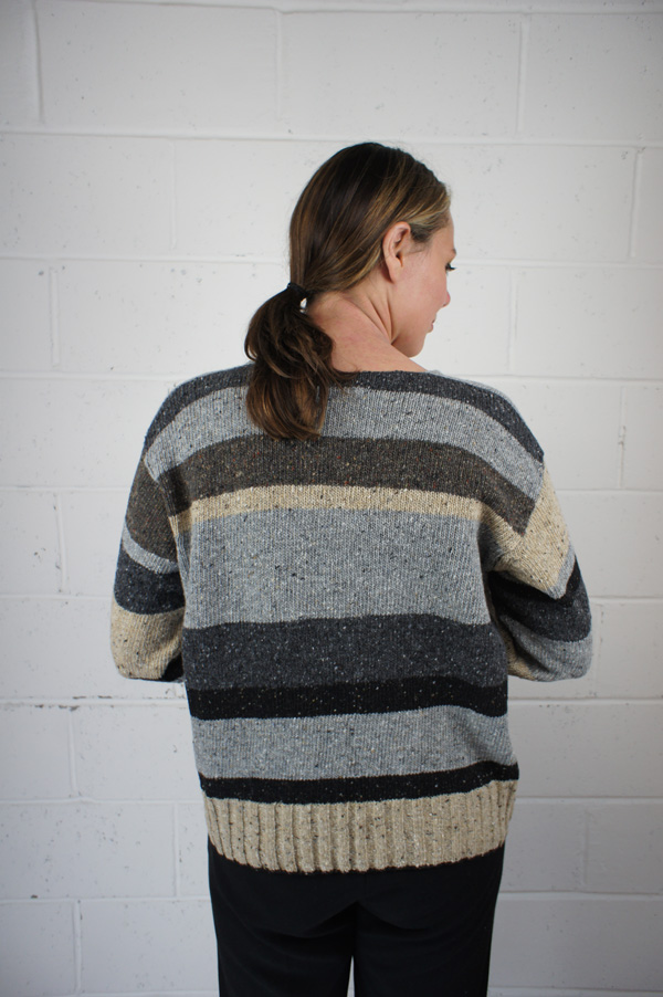 Stone Striped V Neck