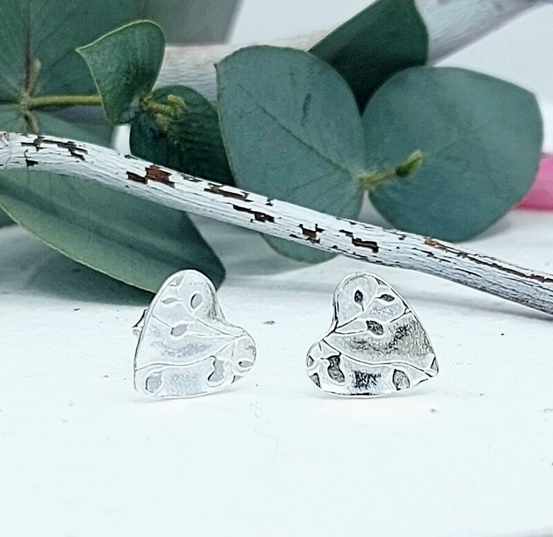 Clematis Heart studs from Silver Sparrow
