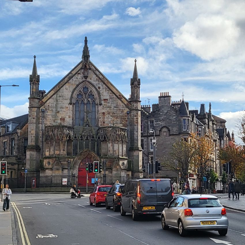 The Bedlam Theatre, housed in an old church, stands between George IV Bridge and Teviot Place