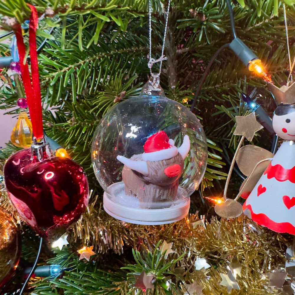 Made in Scotland 3D Scotland Highland Cow christmas decoration