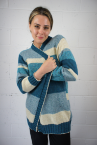 Spearmint Long Striped Marcia Cardigan