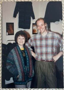 Nita and Bill in 1996 in her vintage cardigan