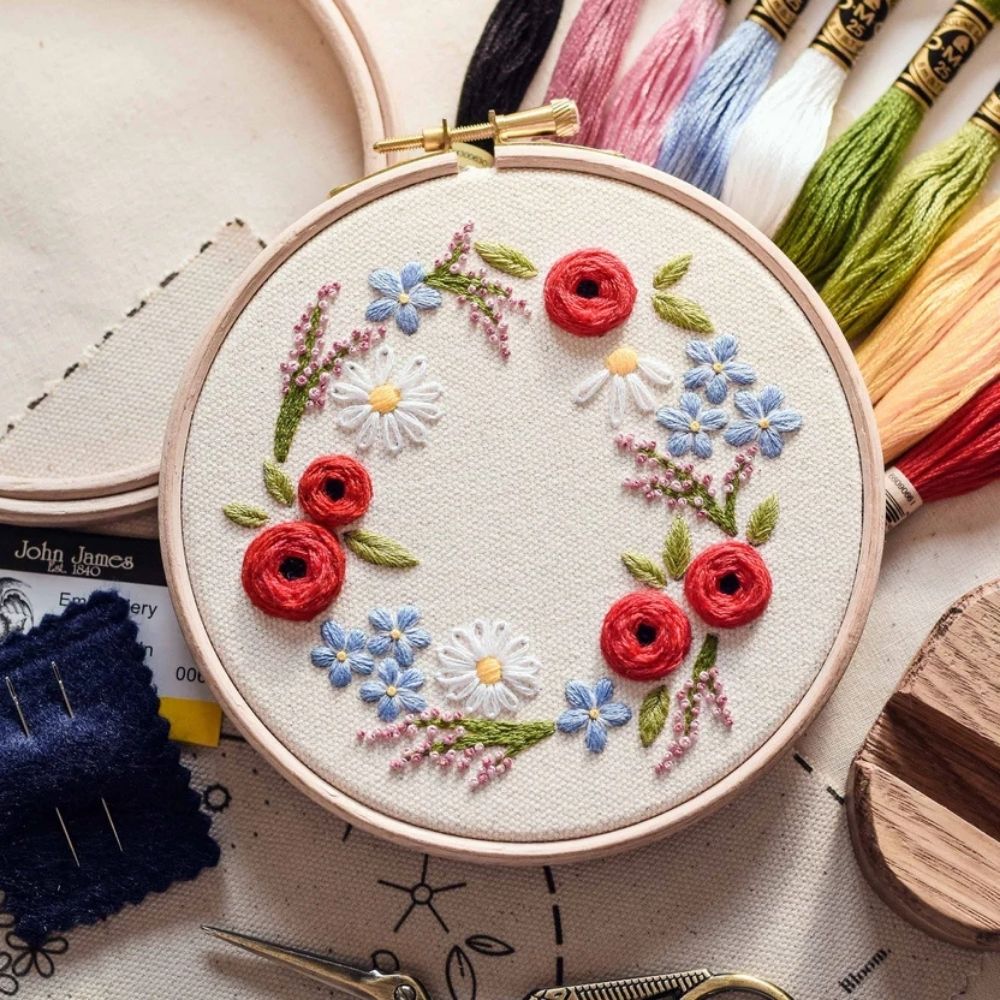 Made ln Scotland wildflower embroidery kit