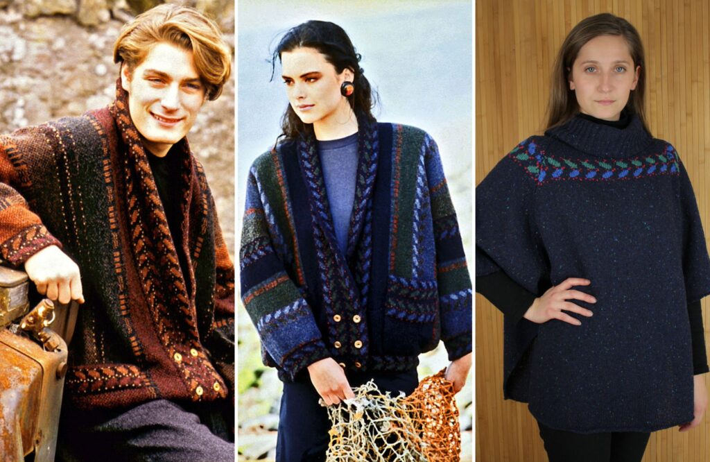 Petal Box Jackets for Men and Women from the 1980's alongside a Petal Argyll from 2013